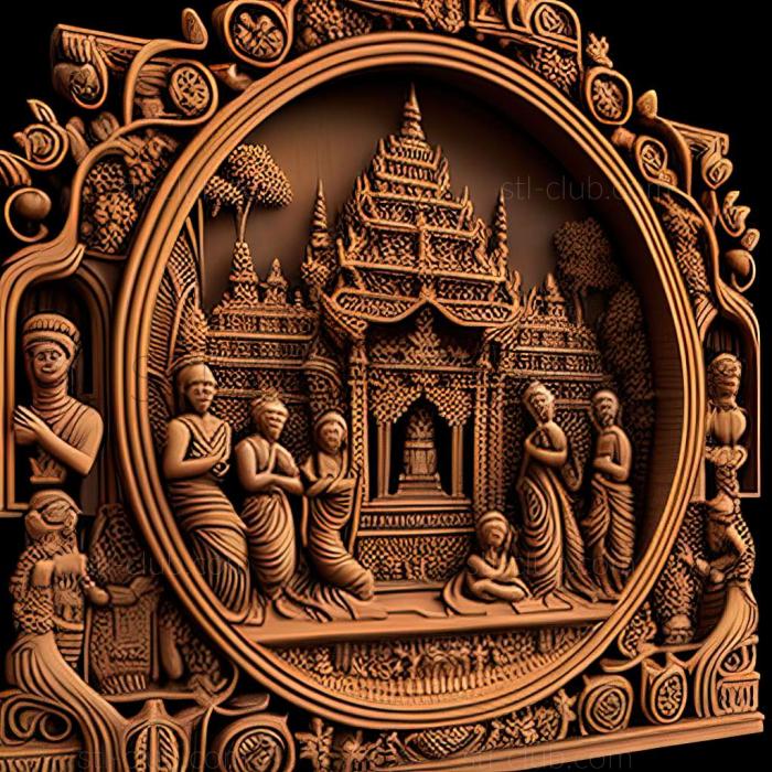 3D model Nattalin in Myanmar (STL)